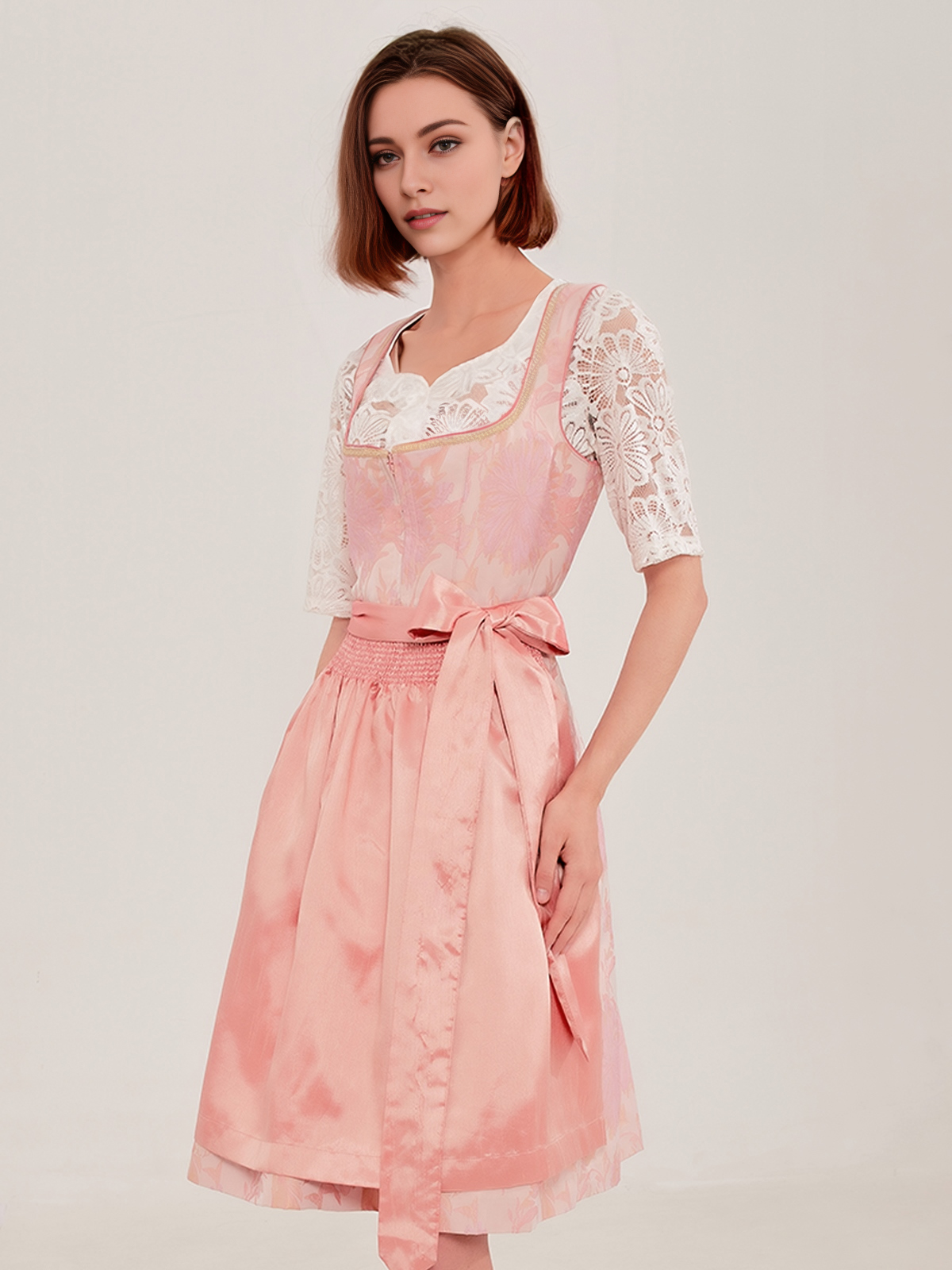Dirndlblusen Langarm in Rosa