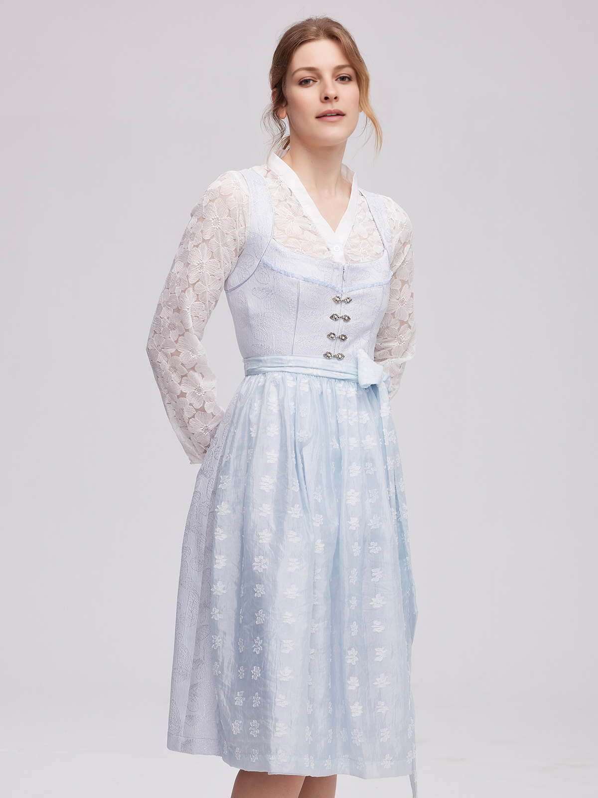 Elegantes blaues Ja Mei Dirndl