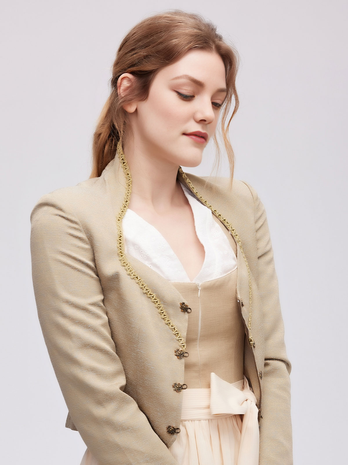 Dirndl-Bluse Langarm in Grün