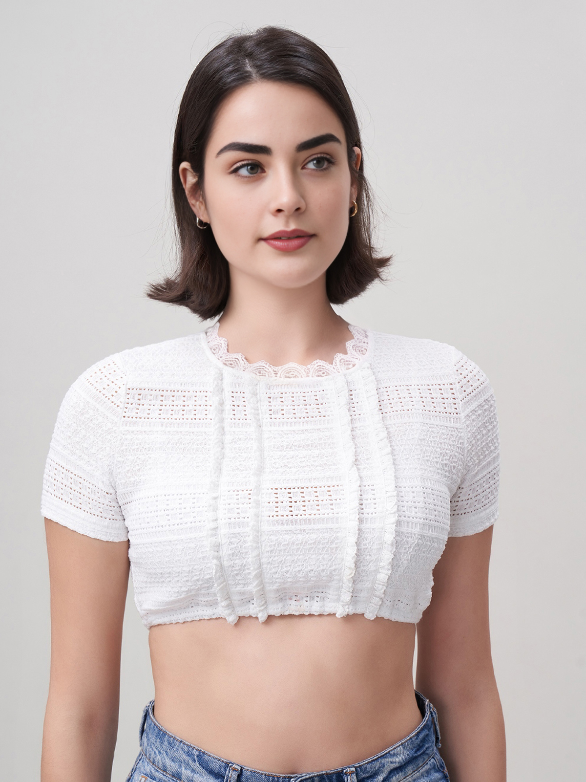 Dirndl Bluse in Weiß
