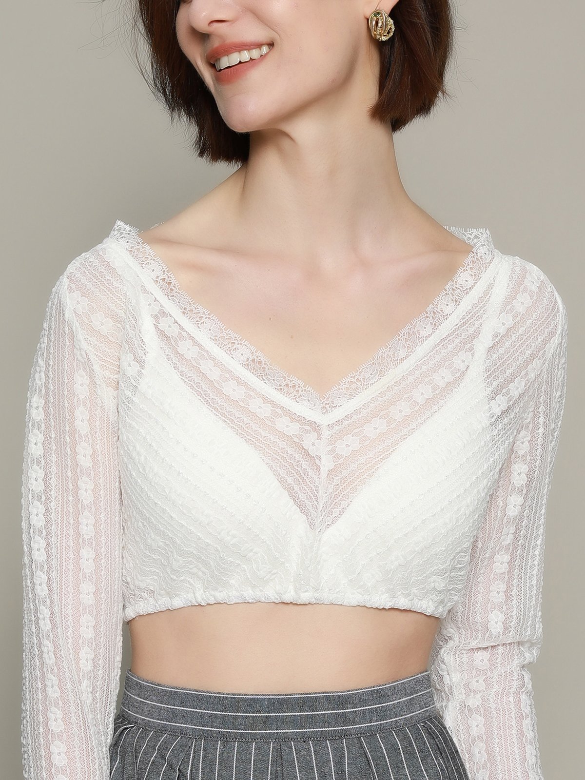 Dirndl Bluse in Weiß